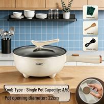 Electric Wok Multi-functional Non-stick Cooker: Dormitory & Home Pot for Steaming, Stir-frying, Frying & Cooking. gray