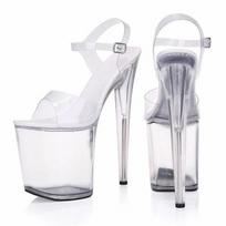 Moterų šokių platforma sandalai Batai 20 cm kulnas kulkšnis 10 cm platforma Sexy with Flower Rose Platforma YKC 36 white