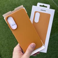 Originalus Samsung Galaxy S25 Edge SM-S937B Kindsuit dėklas telefono dangtelis dėklas minkštas šilkinis apsauginis odinis dėklas dangtelis ruda