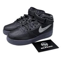 Nike Air Force 1 Mid Premium Black Metallic Silver 2022 DX3061-001 Unisex EU 45 black