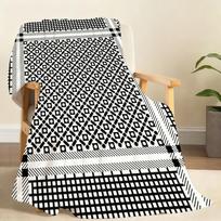 Arabų Keffiyeh Tradicinis Raštas Antklodė Minkšta Mesti Antklodę Namams Miegamajam Lovai Sofai Piknikui Kelionei Biurui Apdangalas Antklodė Dovana 75x90cm white