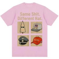 Juokingas tas pats šūdas, kita skrybėlė Memas Grafinis T-shirt Vyrams Moterims Humoras Vintage Naujoviški T-shirts Oversized Medvilninis Laisvalaikio T-shirt 4XL beige