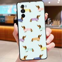 Phone Case For Motorola Edge 50 40 Pro 60 50 40 30 Ultra Neo Fusion Moto G85 G72 G53 G54 G84 G13 G32 Cute cartoon Dachshund dog Moto G32 black