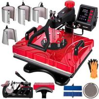 VEVOR 12x15  Heat Press 10 in 1 Transfer Sublimation Machine 38*30cm red