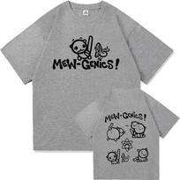 Mewgenics Game Cartoon Design Tshirt Summer Short Sleeve Loose Female Tshirts Unisex Streetwear Oneck Fashion Graphic T Shirt M gray
