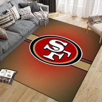 San Francisco 49ers2 Flannel Pattern Square Carpet,Area Rug,Carpet Rug for Living Room Bedroom Sofa Playroom Decor,Non-slip Floor Mat 60x90cm( 23x35in )