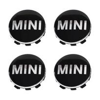 4 vnt. 54 mm 56 mm Automobilio ratlankio centrinės apdailos dangteliai Emblema Ženklelis BMW Mini Cooper One S JCW R55 R56 R57 R58 R60 F55 F56 Clubman black