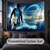 Custom Name Text Tapestry,Lionel Messi Decorative Wall Hanging, Background Tapestry For Home Bedroom 100cmx150cm