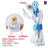 Elektrodo laidas Spaudžiamas jungiklis Elektrodo pagalvėlės Laidas EMS raumenų stimuliatoriui Masažuokliui Kištukas 2/4 takelių laidai B white