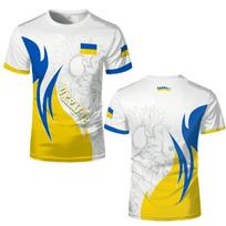 Nauja Ukrainos nacionalinės vėliavos grafikos marškinėlių vasaros lauko sportui kvėpuojanti t-shirt vyrams ir moterims atsitiktiniai gatvės drabužiai XL yellow