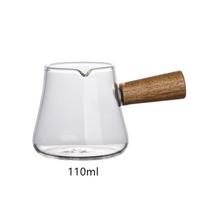 Wood Ywdl 60110ml Handle Glass Espresso Cup Milk Pitcher Single Mouth Jug Coffee Supplies Clear Kitchen Creamer Measure Mug Matches the image