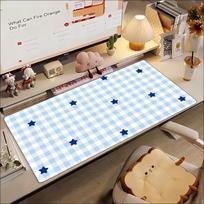 Blue Plaid Star Large Gaming Mouse Pad NonSlip Rubber Desk Mat Keyboard Pad Desktop Decor For Office Laptop Gamer Workstation 800x400x2mm