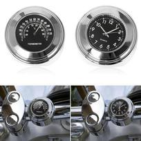 Atsparus vandeniui Motociklo Laikrodis/ Termometras Thermo Fit 7/8  arba 1  Vairo Juostai Harley Honda Yamaha Suzuki Kawasaki Thermometer-Clock