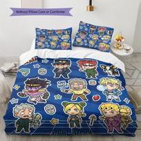 Jojo'S Bizarre Adventure Pattern Bedding Quilt Set Quilt Cover Pillowcase Home Birthday Gift(1 * duvet cover + 2 * pillowcase, without core) 135x200cm white