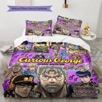 Jojo'S Bizarre Adventure Pattern Bedding Quilt Set Quilt Cover Pillowcase Home Birthday Gift(1 * duvet cover + 2 * pillowcase, without core) 135x200cm