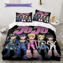 Jojo'S Bizarre Adventure Pattern Bedding Quilt Set Quilt Cover Pillowcase Home Birthday Gift(1 * duvet cover + 2 * pillowcase, without core) 155x200cm