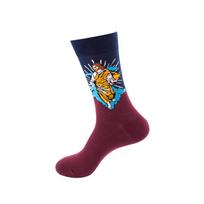 Moyu Trendy Mid-Calf Cotton Socks with Printed Logo for Men and Women – Autumn/Winter Collection One Size