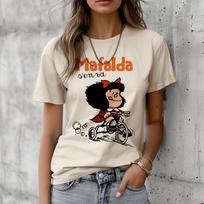 Mafalda marškinėliai moterims manga harajuku marškinėliai moteriški komiksų juokingi manga drabužiai S white