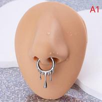 1 vnt. Chirurginio plieno Šikšnosparnio Septumo Auskaras Su Vyriu Segmentinis Nosies Žiedas Septumo Clicker Cartilage Tragus Clicker Kūno Auskarų Papuošalai beige