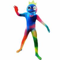 Helovino Rainbow Friends Žaidimas Mėlynas Monstras Kostiumas vienas gabalas Robles Žaidimas 170 blue