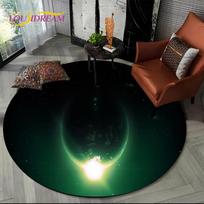 Earth Space Fixed Stars Galaxy Round Area Rug,Carpet for Living Room Children's Bedroom Sofa Playroom Decor,Non-slip Floor Mat 60cm gray