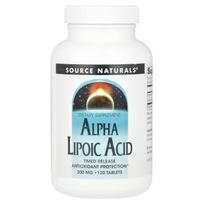 Source Naturals, Alfa lipoinė rūgštis, pailginto atpalaidavimo, 600 mg, 120 tablečių (300 mg vienoje tabletėje) white