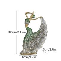European Style Peacock Dancer Resin Ornaments Creative Design Home Entrance Birthday Wedding Dance Room Best Gift Idea gray