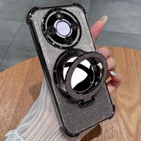 For Honor Magic 8 Lite 8 PRO Magic 7 6 5 Lite For Honor 400 Lite Mirror Glitter Holder Case  Plating Airbag Back Cover For Honor 400 gray