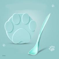 2PCS Cat Treat Spoon Food Sealer Spoon Pet Portable Silicone Dog Cat Bowl Cat Accessories MW02 white