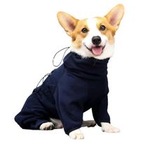 Warm Fleece Dog Jumpsuit Winter Four-Legged Dog Pajamas Soft Pet Clothes High Neck Cozy Puppy Outfit (Blue,XS（old）) mėlyna