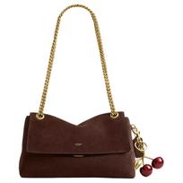Coach Chelsea 30 Reguliuojama Auksinė Grandinėlė Peties Dirželis Stumdomas Užraktas Įmontuota Kišenė Su Užtrauktuku Suede Oda Crossbody Rankinė Didelė CEN57-B4Z5D Basic Set (Bag+Dust Bag) beige