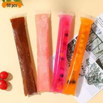 DIY Ice Pop Self-Sealing Bags, Food-Grade Disposable Ice Cream & Crushed Ice Molds orange