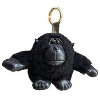 Real Wool Plush Monkey Toy Bag Charm Fur Key Chains Jewelry Gift Gorilla Fur Key Chains  Backpack juoda