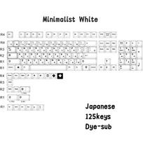 Xiaomi [In stock] Minimalist white Japanese Keycaps Dye-Sub Cherry profile 125 Keys PBT Material white