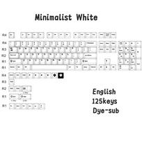 Xiaomi [In stock] Minimalist white Japanese Keycaps Dye-Sub Cherry profile 125 Keys PBT Material