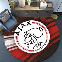 AFC Ajax,Round Area Rug,Carpet Rug for Living Room Bedroom Sofa Playroom Decor,Non-slip Floor Mat 80cmx80cm gray
