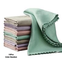 Fish Scale Microfiber Cleaning Cloth Lint Free No Trace Reusable Polishing Rag For Window Car Kitchen Mirror Glass