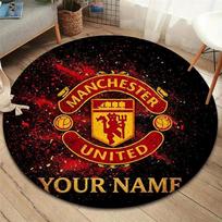 Manchester United F Custom Name Round Area Rug,Carpet Rug for Living Room Bedroom Sofa Playroom Decor,Non-slip Floor Mat 80cmx80cm