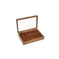 High-Grade European Solid Wood Jewelry Box with Compartments for Rings and Necklaces 32*24*8 CM brown