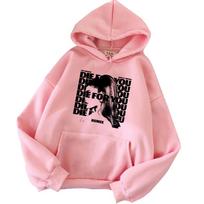 Ariana Grande Pattern Print Men's Autumn and Winter Hoodie Harajuku Tops Adult Parent-child Outdoor Leisure Warm Sweatshirt S white