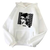 Ariana Grande Pattern Print Men's Autumn and Winter Hoodie Harajuku Tops Adult Parent-child Outdoor Leisure Warm Sweatshirt S black