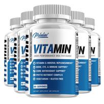 Pslalae Multivitaminų maisto papildas, turintis daugybę vitaminų ir mineralų, kasdieniam mitybos palaikymui 120*5