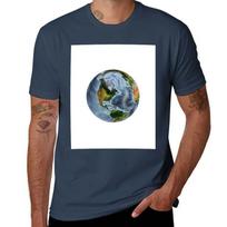 The World From Space Projection World Relief Map Showing Land And Oceans Tshirt Work Wear Short Sleeve Tshirt 3XL black