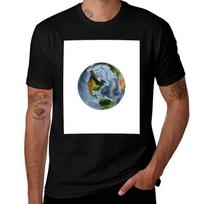 The World From Space Projection World Relief Map Showing Land And Oceans Tshirt Work Wear Short Sleeve Tshirt M black