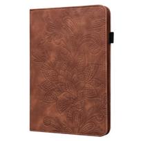 iPad dėklas 6-os, 7-os, 8-os, 9-os, 10-os kartos Reljefinis gėlių odinis dangtelis iPad 9.7 10.2 dėklui iPad 10 9 8 7 6 5 Air 1 2 dėklui iPad 8th 10.2 inch ruda