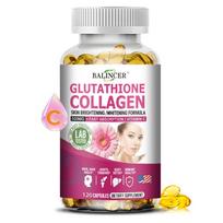 Balincer Gliutationo Kolageno Maisto Papildas 500 mg Porcijoje, L-Gliutationas Redukuotas su Vitaminu C ir Hidrolizuotu Kolagenu, Greitas Pasisavinimas, 120 Kapsulių 120 Capsules