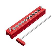 Extended Wood Dowel Jig with Positioning Rods, Straight Hole Drill Guide for Round & Square Wood, Woodworking Locator Tool