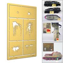 /35 Tank Vehicle Models Stenciling Template Spray Painting Plate Model Tools Hobby GJ3001A white