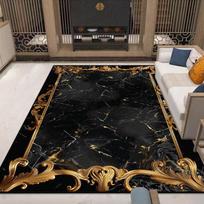 Black Gold Marble Luxury Carpet for Living Room Decorations Sofa Table Large Area Rugs Long Hallway Floor Mat Anti-slip Washable 60*90cm gray