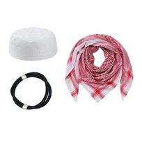 Classical Arabic Keffiyeh Head Scarf Set Shmagh For Casual Outfits Or Formal Event Keffiyeh Design raudona